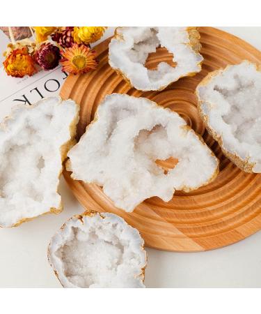 Natural Crystal Rough Natural White Agate Quartz Geode Slice Crystal Cluster Gemstone Collectible Specimen Reiki Crystal for Crystal Home Decoration 130-200g (Size : 130-200g) - Buy Online on GoSupps.com