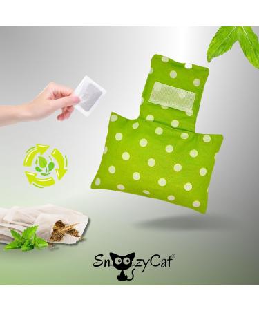 Snoozycat Refillable Catnip - 2pc Handmade Cotton Pads with 100% Organic Catnip - Washable & Refillable Cat Toys - Buy Online on GoSupps.com