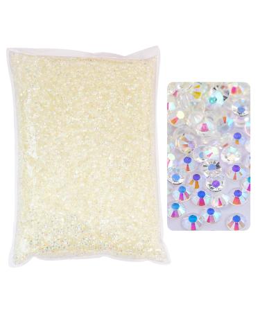 BLINGINBOX 25000pcs Flatback Rhinestones Resin Non Hotfix Rhinestones Large Quantity Wholesale for Crafts DIY Creative Design Clothes Makeup Nail Art (4mm 0.15  Transparent Clear AB) Transparent Clear AB 4mm 0.15