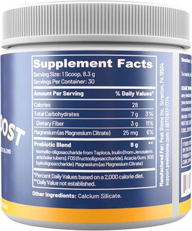 Peak Biome Peak BioBoost - 6 Pack Prebiotic Fiber Supplement for Metabolism | Easy to Dissolve Unflavored Fiber Powder | Non-GMO | 6-Month Supply 180 Servings | Gluten, Soy, Dairy Free - Buy Online on GoSupps.com