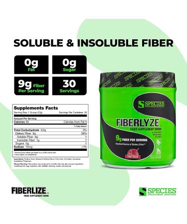 Species Nutrition Fiberlyze Fiber Supplement  Psyllium Based Soluble & Insoluble Fiber Powder for Healthy Colon  Digestive Functions (Fruit Punch  30 Servings) - Buy Online on GoSupps.com