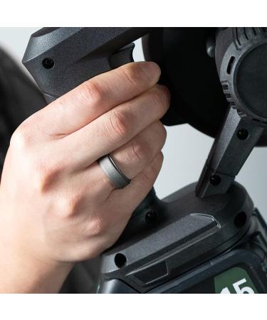 Zollen Breathable Men's Silicone Wedding Ring Bands for Sports - Black, Metal Dark Grey, Silver, Bronze, Marble, Army Green, Dark Blue - Size 12 (21.3mm) - Buy Online on GoSupps.com