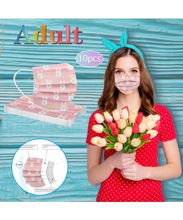 SDFRK 10-Piece One-Way Fabric Mouth Protection Masks - 3-Layer Easter Print Bandana for Adults | Cartoon Motif Scarf for Men & Women - International Shipping Available - Buy Online on GoSupps.com