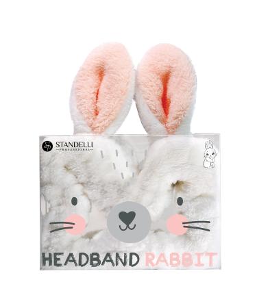 Standelli - headband with rabbits ears headband cosmetics spa hair band for girls and women hair protection band rabbit headband with bunny ears