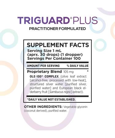 Triguard Plus Concentrate | Immune Support Liquid with Colloidal Silver, Elderberry & Olive Leaf Extract | 3.4oz Powerful Booster | Great Taste | 3.38 Fl Oz - Buy Online on GoSupps.com