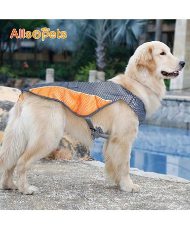 Buy All-Sopets Dog Cooling Vest | Breathable & Comfortable Summer Jacket with Reflective Strip | Blue-Orange Pet Clothing - Buy Online on GoSupps.com