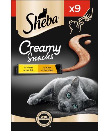 Sheba Creamy Snacks - Chicken & Cheese Gel for Cats | 63 Sticks - Hand-Lickable Treats - Buy Online on GoSupps.com