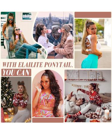 Elailite Real Hair Ponytail Extension #60 Platinum Blonde - 40cm 80g Smooth Natural Hair Braid - Buy Online on GoSupps.com