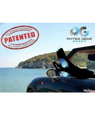 Physix Gear Compression Socks Men & Women - Black/Blue - S/M - Buy Online on GoSupps.com