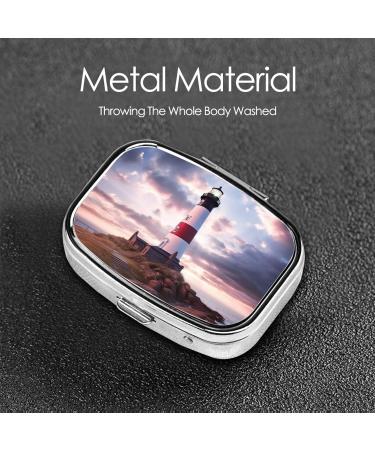 Beauty Lighthouse 2 Compartment Small Pill Case | Cute Travel Pill Organizer & Purse Pill Box | Ideal Gift for On-the-Go - Buy Online on GoSupps.com