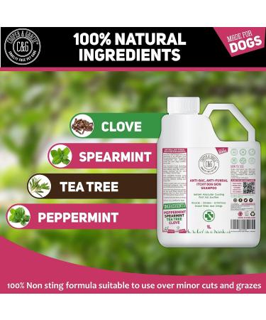 Dog Shampoo For Itchy Skin Antibacterial And Antifungal | Natural Medicated Low Lather Safe Formula | Fast Absorbing and Skin Cooling First Aid | Great For Cuts Grazes Skin Irritation - Buy Online on GoSupps.com