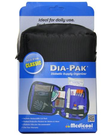 Medicool DIA-PAK Classic Diabetic Supply Organizer - Black