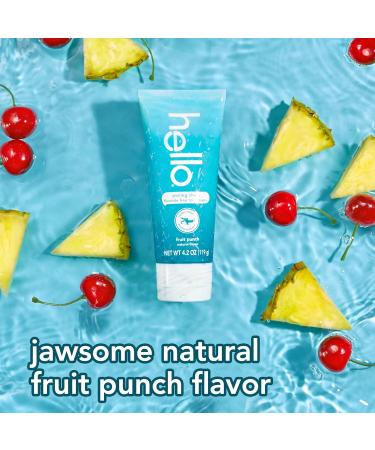 hello Smiling Shark Fluoride Free Kids Toothpaste - Natural Fruit Punch - 4.2 Oz - Pack of 3 - Buy Online on GoSupps.com