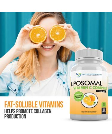 Liposomal Vitamin C 1400mg Per Serving - 180 Veggie Capsules High Absorption Ascorbic Acid Lypo-Spheric Vitamin C Complex Immune Support Supplement with Powerful Antioxidants and Collagen Booster 180 Count (Pack of 1) - Buy Online on GoSupps.com