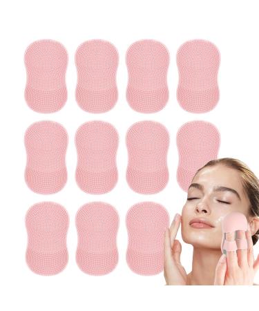 lanliflying Silicone Face Scrubber - Finger Handle Face Silicone Scrubber Small Brush - Everyday Skincare Soft Bristles Manual Massaging Brush for Bathroom Travelling Pink