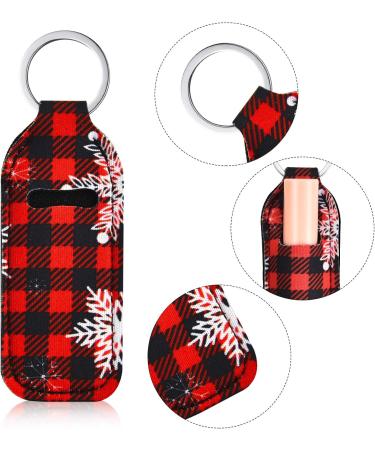6 Pack Christmas Lipstick Holder Keychains - Neoprene Protective Cases for Lip Balm & Lipstick | Perfect Gift for Girls & Women - Buy Online on GoSupps.com