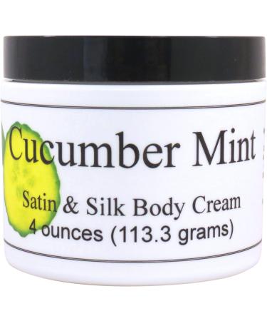 Eclectic Lady Cucumber Mint Satin and Silk Cream Body Cream Body Lotion 4 oz - Shea Butter Aloe Silk Amino Acids Vitamin E Phthalate-Free Handcrafted in USA - Perfect For Women 4 Ounce (Pack of 1)