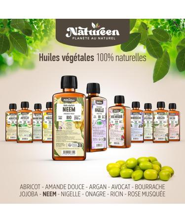 Plan te au Naturel Organic Neem Oil 250ml - Cosmos Organic - Natureen | Plan te au Naturel - 100% Pure and Natural - Face Body Scalp - Buy Online on GoSupps.com
