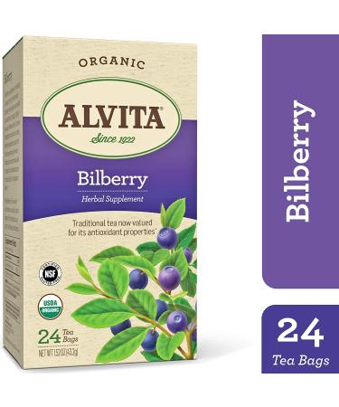Alvita Organic Bilberry Herbal Tea - 24 Premium Tea Bags | Zesty Fruit Flavor - Buy Online on GoSupps.com