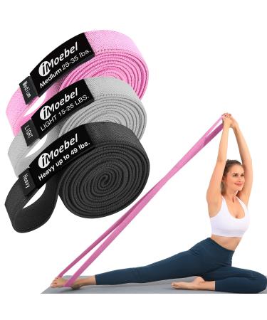Imoebel fitness band tissue resistance bands - long resistance tapes non -wound gymnastics band pull -up band for strength training crossfit yoga homeworkout gray/pink/black 3 -Set - Buy Online on GoSupps.com