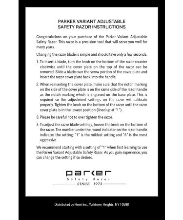 Parker Variant Adjustable Double Edge Safety Razor with 5 Premium Blades - Customize Your Shave with Dial Adjustment (Satin Chrome) - Buy Online on GoSupps.com