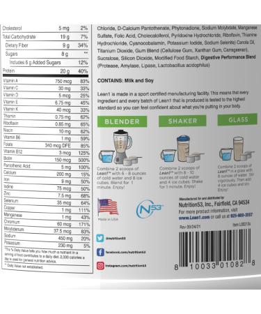 LEAN 1 Vanilla Protein Powder - 10 Servings (1.1lbs) | Meal Replacement Shake - Buy Online on GoSupps.com