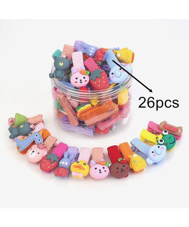 26-Piece Cartoon Fabric Hairpins & Clips Set for Girls - Colorful Hair Tie Holder Kit with Box - Buy Online on GoSupps.com