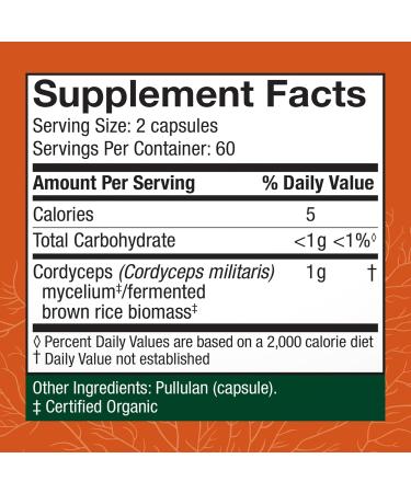 Host Defense Cordyceps Capsules - Immune & Energy Support Supplement - Kidney Health Supplement with Cordyceps - Fitness Support Supplement to Aid Oxygen Uptake - 120 Capsules (60 Servings)* 120 Count (Pack of 1) - Buy Online on GoSupps.com