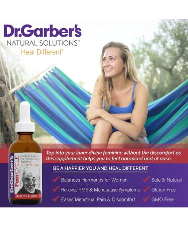 Dr. Garber's Natural Fem Cycle Drops - Hormone Balance & PMS Relief - 60ml Gemmotherapy Supplement - Buy Online on GoSupps.com