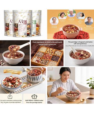 Paquet De 3 M langes Porridge Eight Treasures 500 G C r ales Multigrains For Congee Petit-d jeuner Faciles Cuire Ingr dients Sains Scell s Sous Vide - Buy Online on GoSupps.com