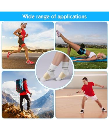 4 Pair Plantar Fasciitis Relief Arch Support - Gel Pads & Compression Sleeves for Flat Feet (Men & Women Size L White) - International Shipping Available - Buy Online on GoSupps.com