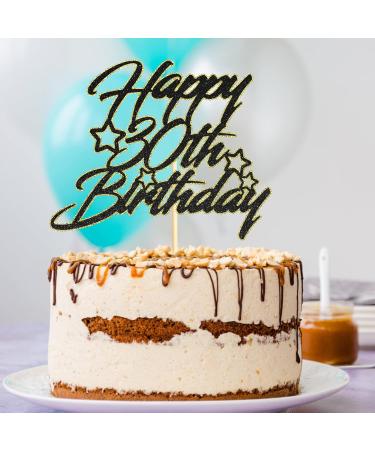 Sotpot Black Gold Glitter 30th Birthday Cake Topper Double Layers 30th Cake Topper for Woman Man 30th Birthday Party Cake Decoration Supplies - Buy Online on GoSupps.com