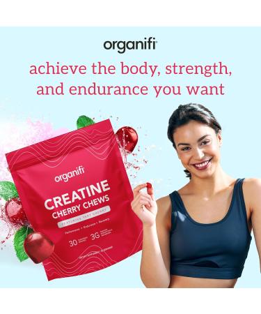 Organifi Creatine Chews - Premium Cherry Chews to Perform, Look, and Feel Better, 30-Day Supply - Buy Online on GoSupps.com