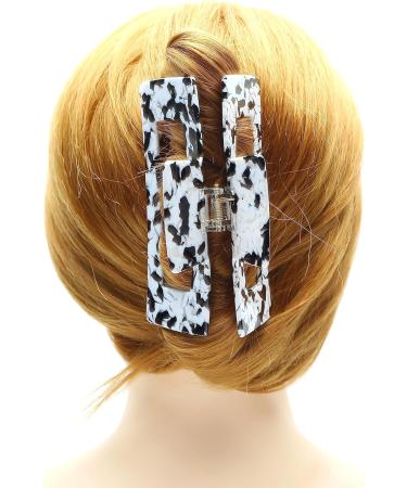 QinGoo Large Beautiful Black and White Hair Clip Women's Headpiece Elegant Hair Accessory 1 Piece 13 cm Black White - Buy Online on GoSupps.com