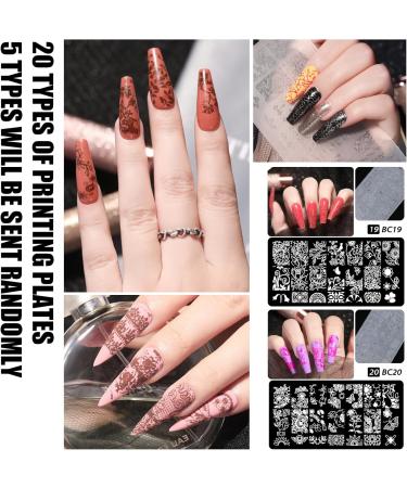 TYXHXTF 14 French Nail Stamp Kit Nail Art Stamping Templates Manicure Tool Kit Nail Art Jelly Stamper With Silicone Cushion Nail Stamp Gel Nail Polish Set For Diy Nail Art Designs Gel Nail Kit - Buy Online on GoSupps.com