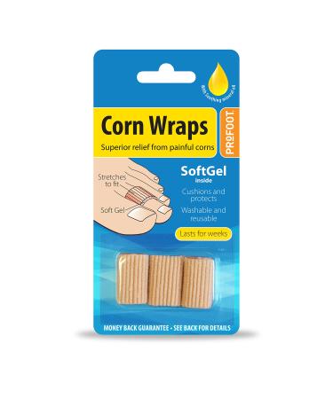 Profoot Corn Wraps for Relief from Painful Corns Washable and Reusable Prevents Friction - 2 Pack (6 Wraps)