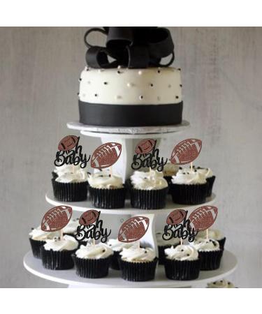 24 Pack Oh Baby American Football Cupcake Toppers Glitter Rugby Ball Oh Baby Cupcake Picks for Super Rugby Sports Theme Baby Shower Kids Birthday Party Cake Decorations Brown 1-oh Baby - Buy Online on GoSupps.com