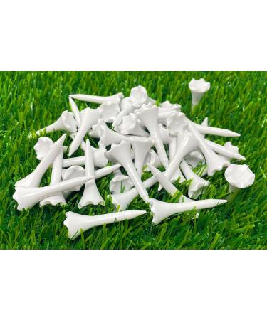NorthPointe 1 1/2 Short Plastic Golf Tees - Pack of 50/100 in High Visibility White - Durable Tees for Irons, Par Threes, Hybrids, and Driving Range - Buy Online on GoSupps.com
