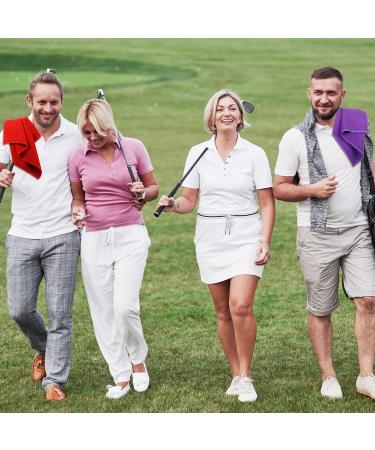 4 Pack Microfiber Golf Towel Set with Clip | Waffle Pattern | Golf Accessories for Men and Women | Multiple Colors (Red, Orange, Yellow, Purple) - Buy Online on GoSupps.com