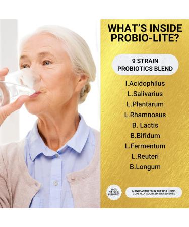 Golden After 50 Probio-Lite - for Gut Health and Digestion Support - Probiotics for Men and Women - 30 Gelatin Capsules - Probiotics for Occasional Heartburn, Gas, Indigestion 1 Count (Pack of 1) - Buy Online on GoSupps.com