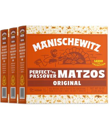 Manischewitz Kosher For Passover Matzo 3 LBS (3 Boxes) 1 Pound (Pack of 3) - Buy Online on GoSupps.com