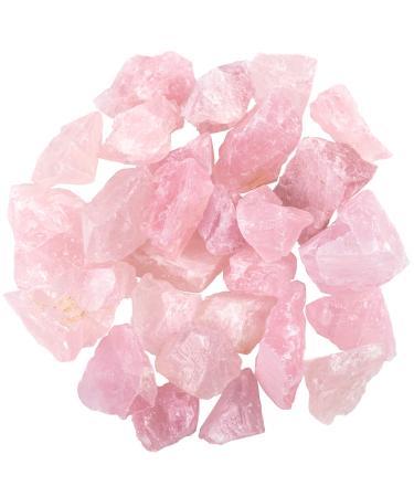 UU UNIHOM 1 lb Bulk Rose Quartz Rough Stones - Large 1" Natural Raw Stones for Tumbling, Cabbing, Fountain Rocks, Decoration,Polishing, Wire Wrapping, Wicca & Reiki Pink