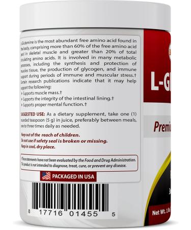 Best Naturals L-Glutamine Pure Powder 1 LB (1 LB (Pack of 3)) 1 Pound (Pack of 1) - Buy Online on GoSupps.com