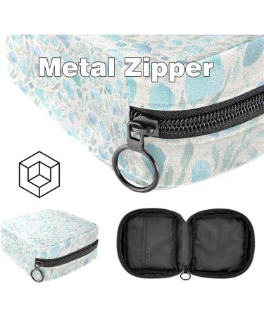 Light Blue Floral Menstrual Cup Bag - Large Zippered Storage for Periods Tampons & Pantyliners - Perfect for Women & Girls - Buy Online on GoSupps.com