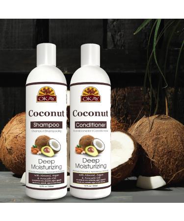 OKAY Coconut Hair Care Set - Deep Moisturizing Shampoo & Conditioner (2 x 12 Oz) | International Shipping - Buy Online on GoSupps.com