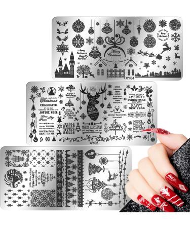 6Pcs Christmas Nail Stamping Plates Set - Nail Art Templates for Festive Designs - Buy Online on GoSupps.com