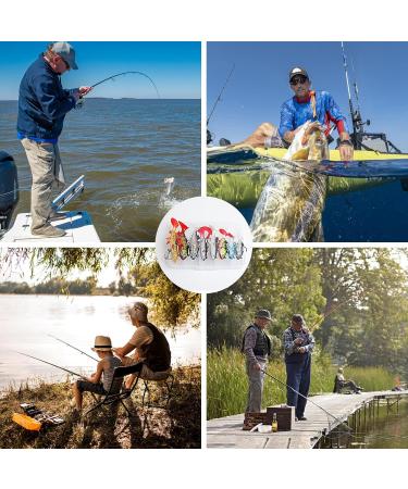 Realure 8-Piece Rubber Fishing Bait Set - Lively Soft Bait for Pike & Perch - 3D Eyes for Freshwater & Saltwater Fishing - Buy Online on GoSupps.com