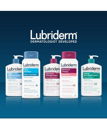 Lubriderm Daily Moisture Body + Face Wash Hydrating Body Wash + Moisturizing Facial Cleanser with Pro-Ceramide & Shea Butter to Gently Cleanse Light Fragrance & Hypoallergenic 16 fl. oz - Buy Online on GoSupps.com