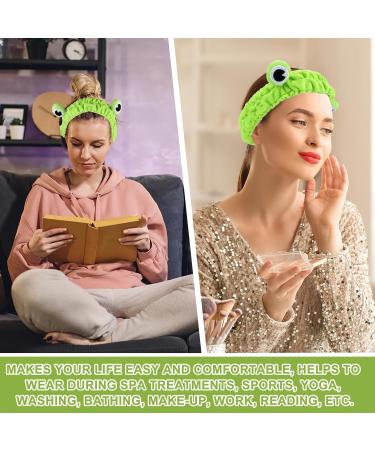 WLLHYF Frog Headband Makeup Headband Frog Eye Elastic Face Washing Hair Band Cute Shower Spa Headband Funny Green Head Wrap Cartoon Hair Accessories for Women Girls Skincare Beauty (Light green) - Buy Online on GoSupps.com