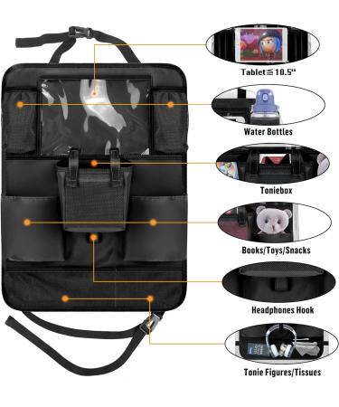 Toniebox Holder Car Organiser with Tablet Bag - Seat Back Cover for Kids' Car Accessories - Black - Buy Online on GoSupps.com